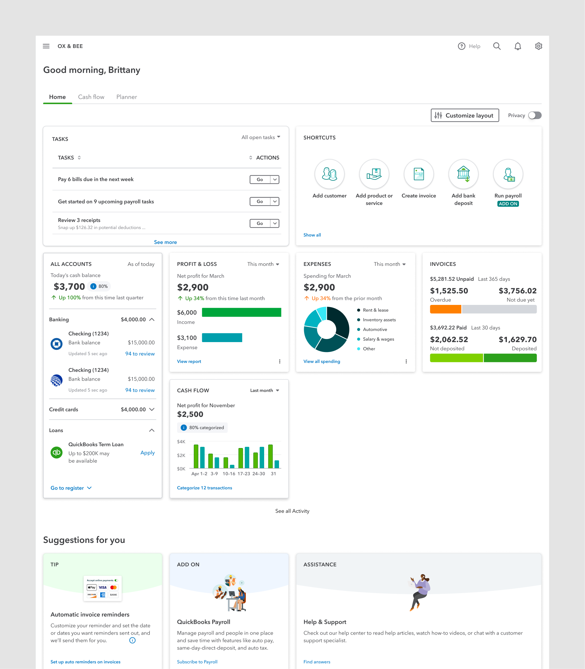 current dashboard design.